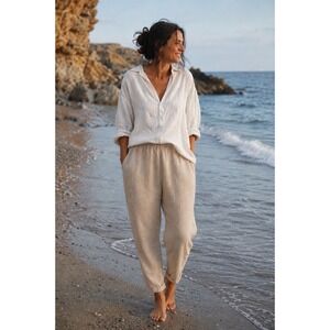Adele Altman Linen Trousers - Made in Italy